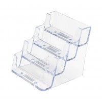 FixtureDisplays® Four-tier-Business-Card-Holder-200-Capacity Clear Gift Card Holder Prepaid Card 14910