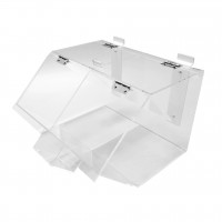 Fixturedisplays 5-Sided 11.5x11.5x30 Clear Pedestal Acrylic Box Plexiglass Raffle Ticket Box Lucite Pedestal Dump Bin, Donation Bin New Knock Down