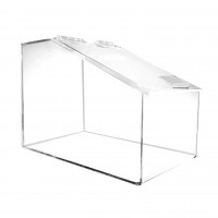 Fixturedisplays 5-Sided 11.5x11.5x30 Clear Pedestal Acrylic Box Plexiglass Raffle Ticket Box Lucite Pedestal Dump Bin, Donation Bin New Knock Down