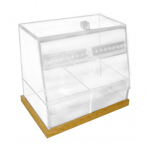 FixtureDisplays Clear Cabinet Acrylic Display Removable Shelf Case