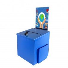 FixtureDisplays White Metal Donation Box Collection Box Tithes Offering  Drop Ballot Box,Slight Before-consumer Imperfections