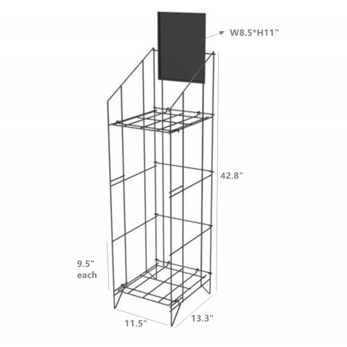 Buy Freestanding newspaper wire rack with Custom Designs 