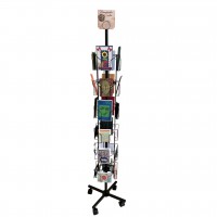 FixtureDisplays® 24-Pocket 5.5 Wide Pocket (Fits 5x7) Vertical Greeting  Card Display Spinning Greeting Holiday Card Rack Floor Stand Pocket Size:  5.8Wide X 8High, 24 Pockets. 11703-Wht 