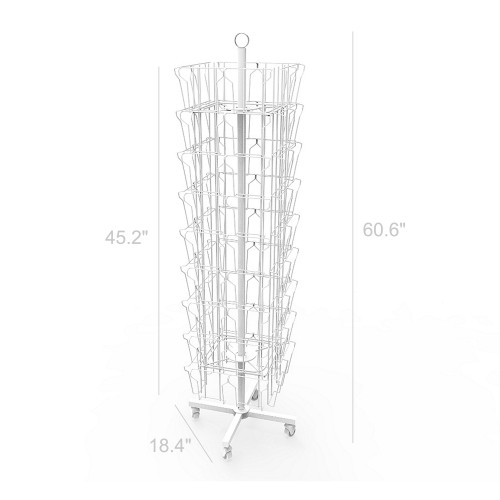 Up to 9.9 Wide 16 Adjustable Pockets Display Rack, Greeting Post Card  Christmas Holiday Spinning Rack Stand. Pocket Size: 4.5-9.9 Wide X 5.8  Tall, 16 Pockets 11602-L-DOUBLE-BLK 