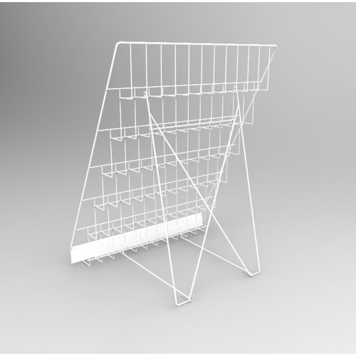 Fixturedisplays 4-Tiered 18 Wire Rack for Tabletop Use, 2.5 Open Shelves, with Header - Black 119362