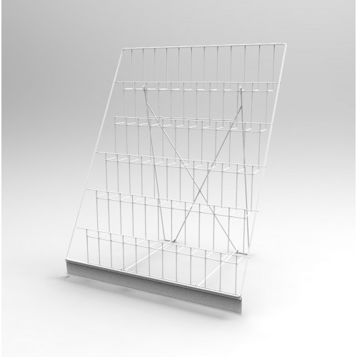 Fixturedisplays 4-Tiered 18 Wire Rack for Tabletop Use, 2.5 Open Shelves, with Header - Black 119362