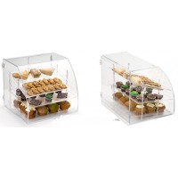 FixtureDisplays® 4-Tier Bakery Bread Rack with Angled Shelves Wooden  Display Rack Bread Store Rack 30X18X55 101143