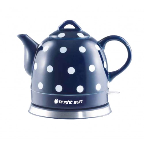 FixtureDisplays® Teapot Ceramic Electric Kettle Warm Plate, Blue