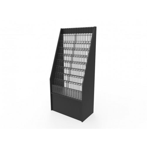 Fixturedisplays 4-Tiered 18 Wire Rack for Tabletop Use, 2.5 Open Shelves, with Header - Black 119362