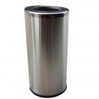 Rubbermaid Commercial Trash Can,36 gal.,Black,Steel FGMT32PLBK, 1