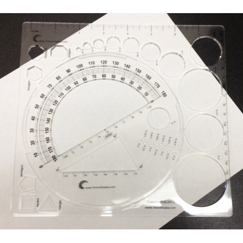 FixtureDisplays® Tools, Student Geometry Math Ruler Spinner Cricle Maker  Shape Maker 1581