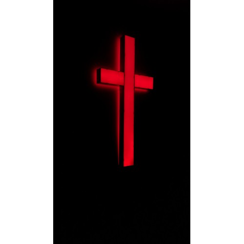 backlit outdoor cross