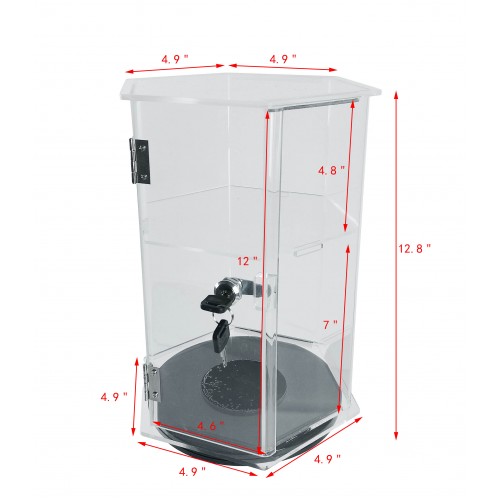 FixtureDisplays Clear Cabinet Acrylic Display Removable Shelf Case