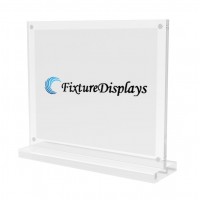 FixtureDisplays 5.5 X 8.5 Sign Holder Tabletop Magnetic Lens Curved 19122