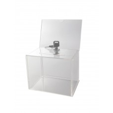 Fixturedisplays 15x15x38 Clear Plexiglass Large Floor Standing Tithing Box Offering Box Ballot Box 14316
