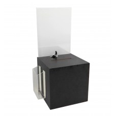 Fixturedisplays 15x15x38 Clear Plexiglass Large Floor Standing Tithing Box Offering Box Ballot Box 14316