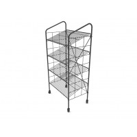 FixtureDisplays® 4-Tier Bakery Bread Rack with Angled Shelves Wooden  Display Rack Bread Store Rack 30X18X55 101143