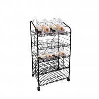 Bakery Bread Display, Wall Rack With 8 Wood Shelves 84H 96W