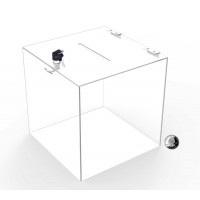 FixtureDisplays® 15x15x15 Clear Plexiglass Large Tithing Box Offering Box  Ballot Box 14316-BOX
