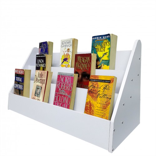 FixtureDisplays® White Countertop Book Shelf Display, Greeting