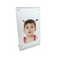 Acrylic Block Photo Frame - Clear, 4x6, Tabletop