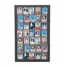 FixtureDisplays® 7-Tier 56 Baseball Card Display Sport Trade Card Wall Mount Cabinet Showcase Merchandiser 24 X 40 X 1.6