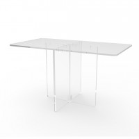 FixtureDisplays 42”L x 24”W x 31”H Clear Acrylic Plexiglass Table Breakfast Table Communion Table Trade-Show Table 10033-2