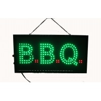 FixtureDisplays® BBQ Animated Horizontal LED Sign with Hanging Chain - Red & Green 100726
