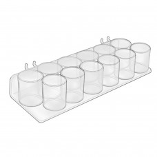 FixtureDisplays® Pack of 2 Plexiglass Acrylic 12-Cup Trays for Pegboard/Slatwall 100936