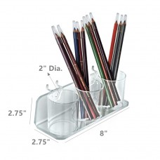 FixtureDisplays® Pack of 2 Plexiglass Acrylic Three Cup Display Trays 100941