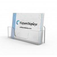 FixtureDisplays® Clear Business Card Holder Plexiglass Transparent Wall Mountable Come with Double Sided Tape 3 5/8