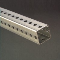 FixtureDisplays® Galvanized Finish Square Posts - 10' x 2