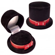 Unique Black Velour Top Hat Gift Box, Ring, Pin, Etc 1020067-6PK
