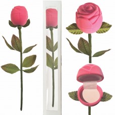 Pink Velour Long Stem Rose Gift Box in Presentation Box Ring 1020068-12PK