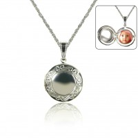 Forever Silver Plated Round Shaped Locket On An 18