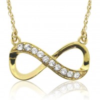 N746 Forever Gold Crystal Infinity Pendant In A Box102786