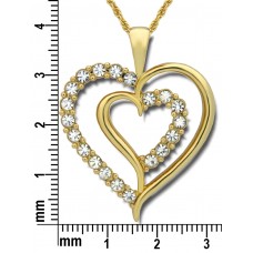 N864 Forever Gold Crystal Double Heart Pendant102852-Gold