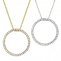 N868 Forever Gold 30mm Eternity Circle Necklace102866-Gold