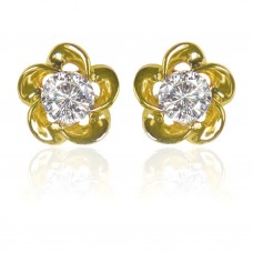 E141G Forever Gold Plated Crystal Flower Stud Earrings102879