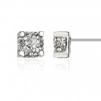 E198S Forever Silver Austrian Crystal Cluster Cube Earrings102936
