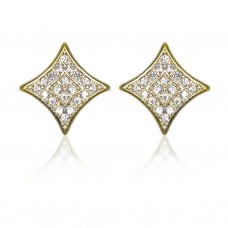E185G Forever Gold Aust Crystal SQ Frame Diamond Earrings102946