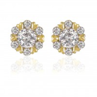 E187G Forever Gold Aust Crystal Hexagon Heart Earrings102947