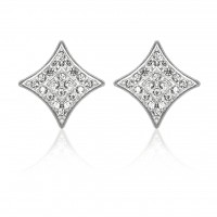 E185S Forever Silver Aust Crystal SQ Frame Diamond Earrings102948