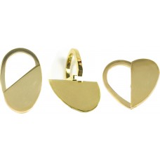 High Polished Gold Plated Oval / Heart Engraveable Key Ring102995