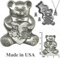 Pewter Bear Jewelry Box * Pin, Earrings & Necklace Combo103030