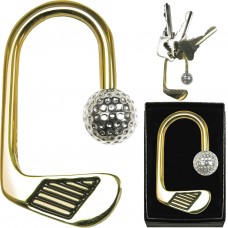 K1546 Two Toned Gold & Silver Plated Golf Theme Key Ring103057