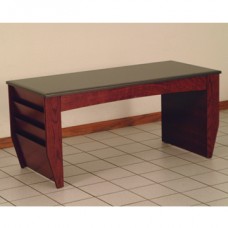 FixtureDisplays® Coffee Table with Magazine Pockets w/Black Granite Look Top 1040248