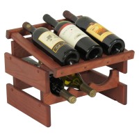 FixtureDisplays® 6 Bottle Dakota Wine Rack with Display Top  104525