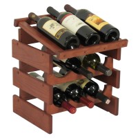 FixtureDisplays® 9 Bottle Dakota Wine Rack with Display Top  104529