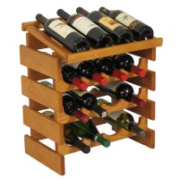FixtureDisplays® 16 Bottle Dakota Wine Rack with Display Top  104566